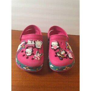 Girls Clog with Hello Kitty charms Pink Unicorn Pony sandal Childs size 13